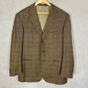 Ermenegildo Zegna Blazer Men's 46L Brown Single Breasted 3 Button Double‎ Vent